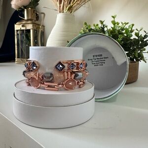 Gold and Silver Elegant Bracelet with Geometric Accents